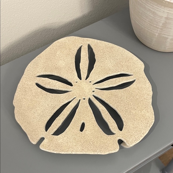 Hand Crafted Other - Hand Crafted Signed Sand Dollar Metal Trivet Beige